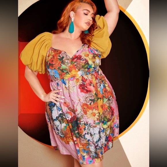 Floral Multicolor Dress with Yellow Accents - Picture 4 of 5